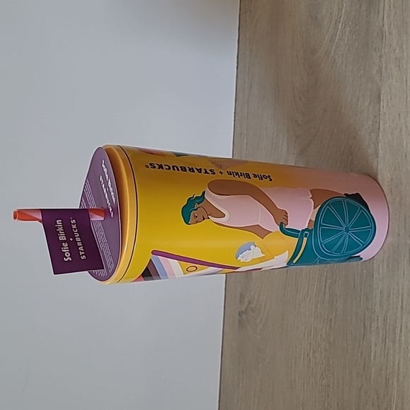 Starbucks Sofie Birkin 2024 Yellow Summer Graphic SS Cold Cup Tumbler - Picture 5 of 8